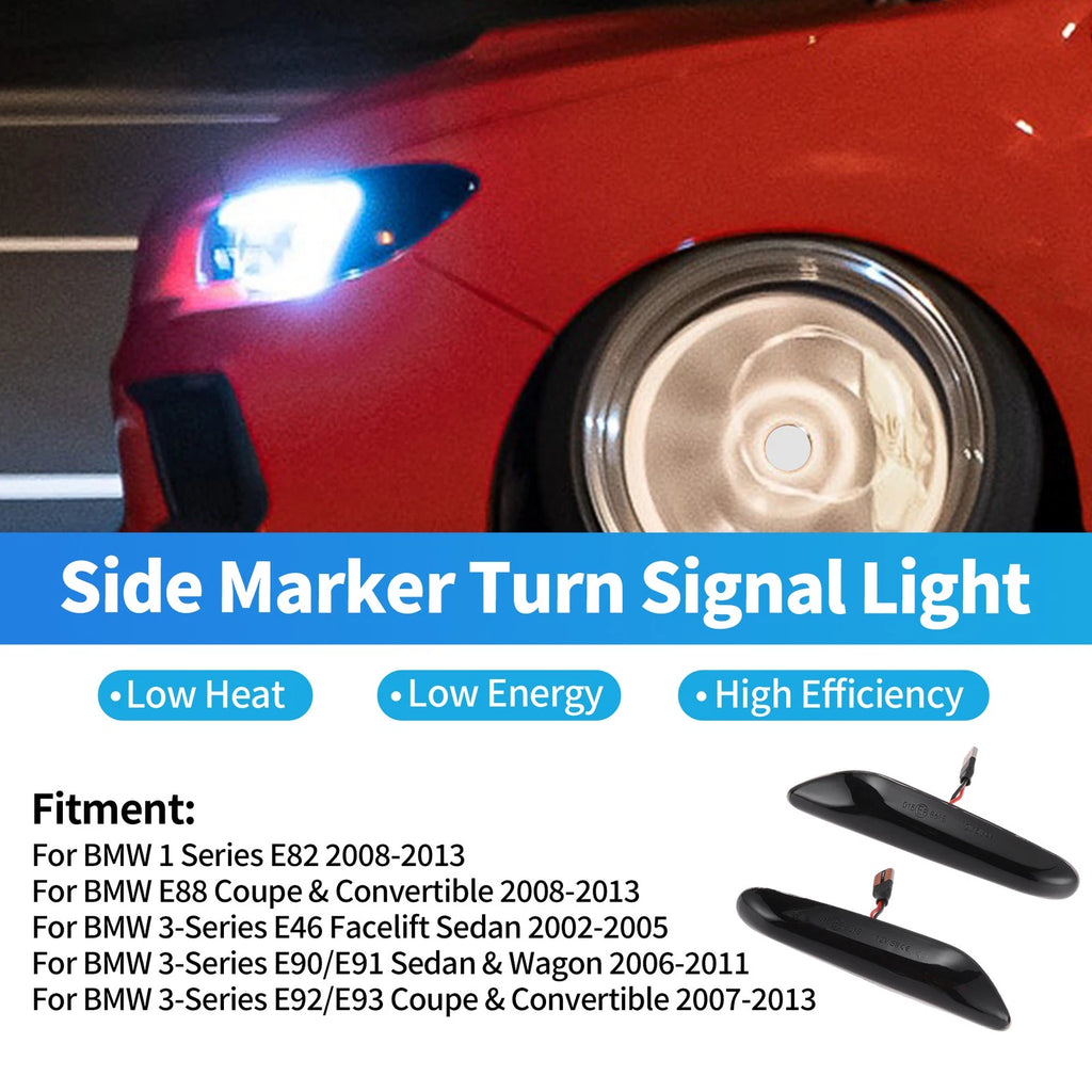 Turn Signal Light Assembly Waterproof LED for BMW 1 Series E82 (2007–2013)