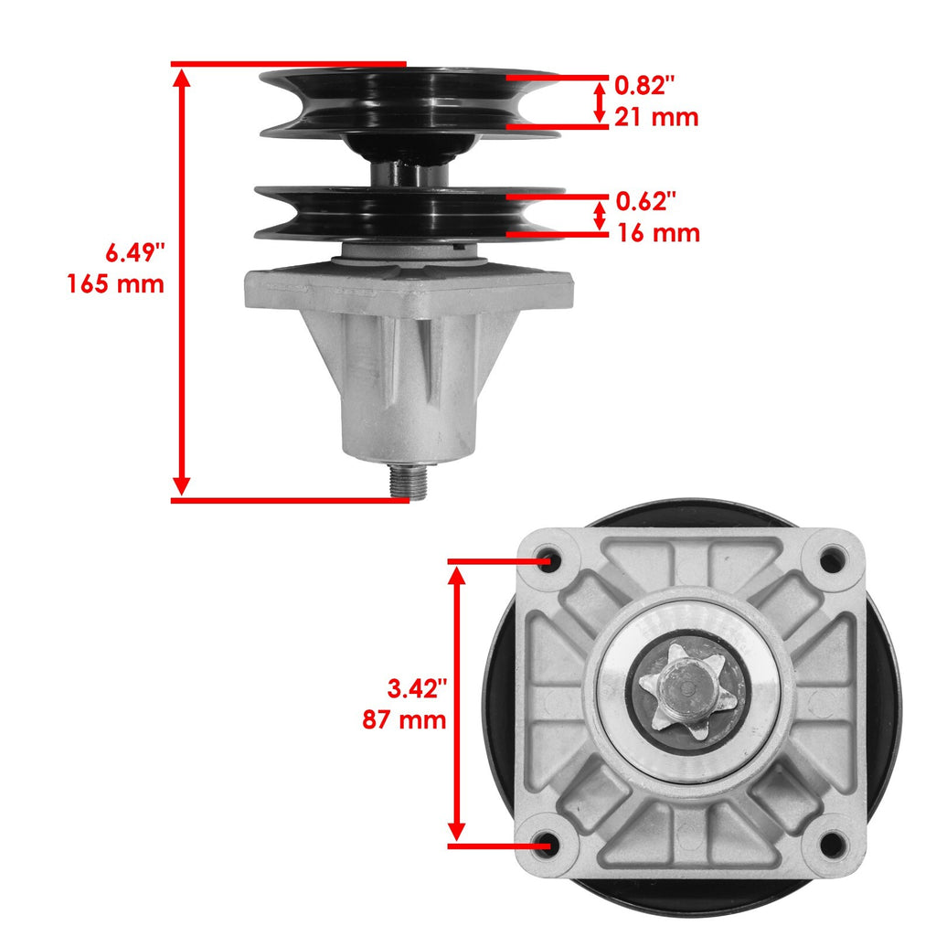 Spindle Assembly with Pulley Bolt for MTD Cub Cadet (2015–2023)