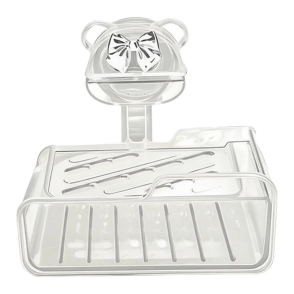 2 Pack PP Soap Boxes with Strong Suction Cups for Smooth Flat Surfaces