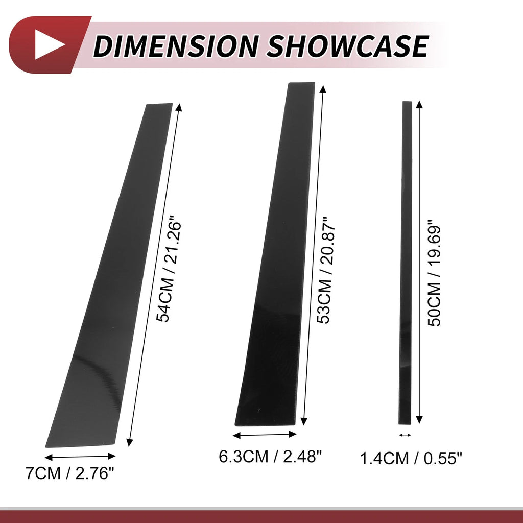 6 Pcs Door Pillar Window Trim Replacement for Lexus LX (1998–2007) Black