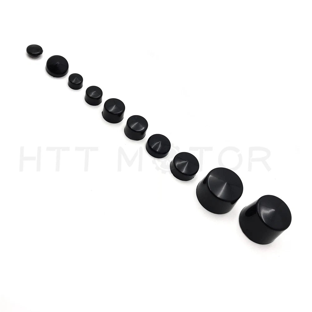 87pc Black Bolt Cap Dress for Harley Softail (2000–2006)