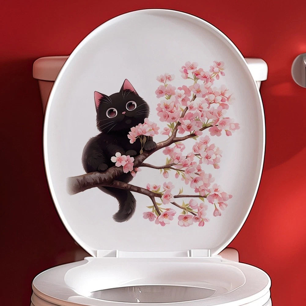 Wall Sticker for Cherry Blossom Bathroom Waterproof PVC