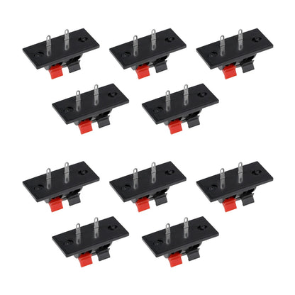 10 Pcs 2 Way Push Release Connector Plate for Stereo Speaker Terminal Strip