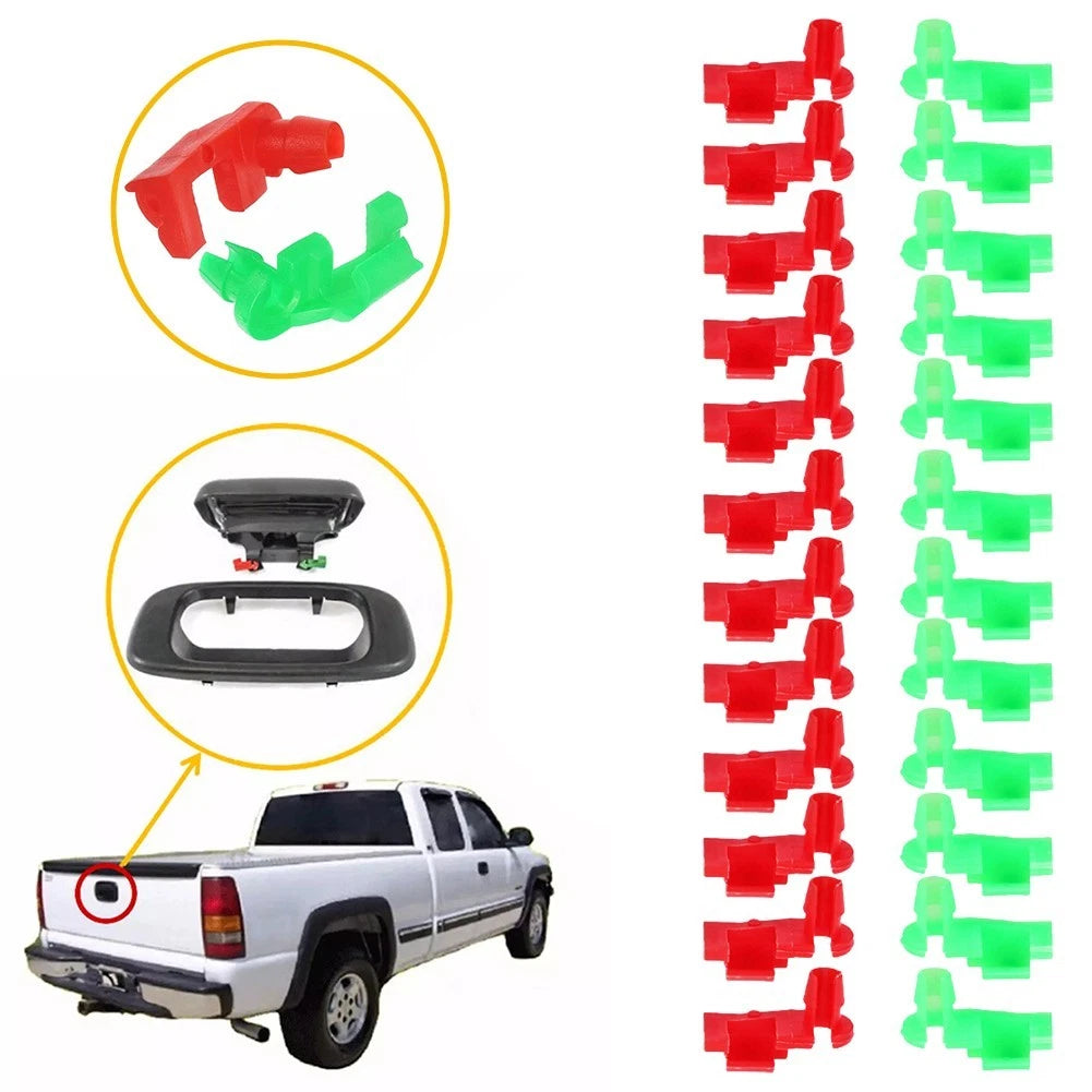 For Chevy For GMC Tailgate Handle Rod Clips 12 Set Fits For Silverado 1999 2007