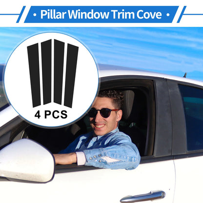 Set of 4 Door Pillar Window Trim for Porsche Panamera (2017–2021) Black