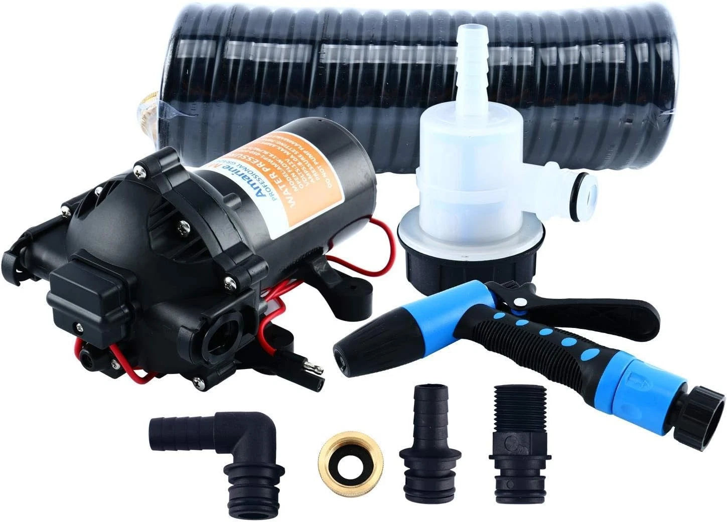 12V Washdown Pump Kit 5.0GPM 70PSI for Caravan RV Boat Marine Yacht