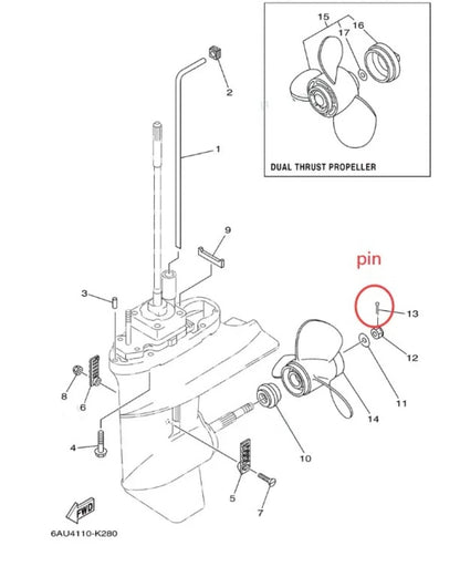 Lower Unit Seal Kit for Yamaha Marine Outboard 8HP 9.9HP (4-Stroke) 93101-17054