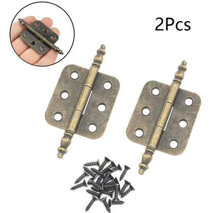 2X Butt Hinge for Wooden Box Cabinet Door (Antique Bronze)