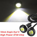 2X White Strobe Backup Lamps for Motorcycle (Mirror Mount)