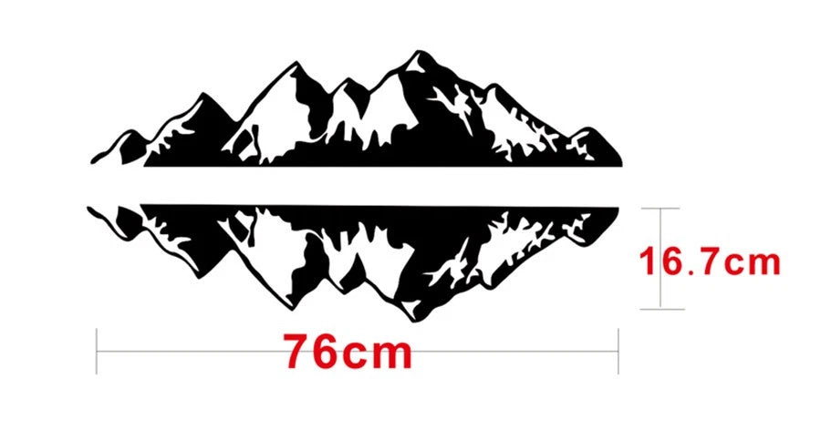 Pair Vinyl Decals for Jeep SUV (Waterproof, Mountain Range)