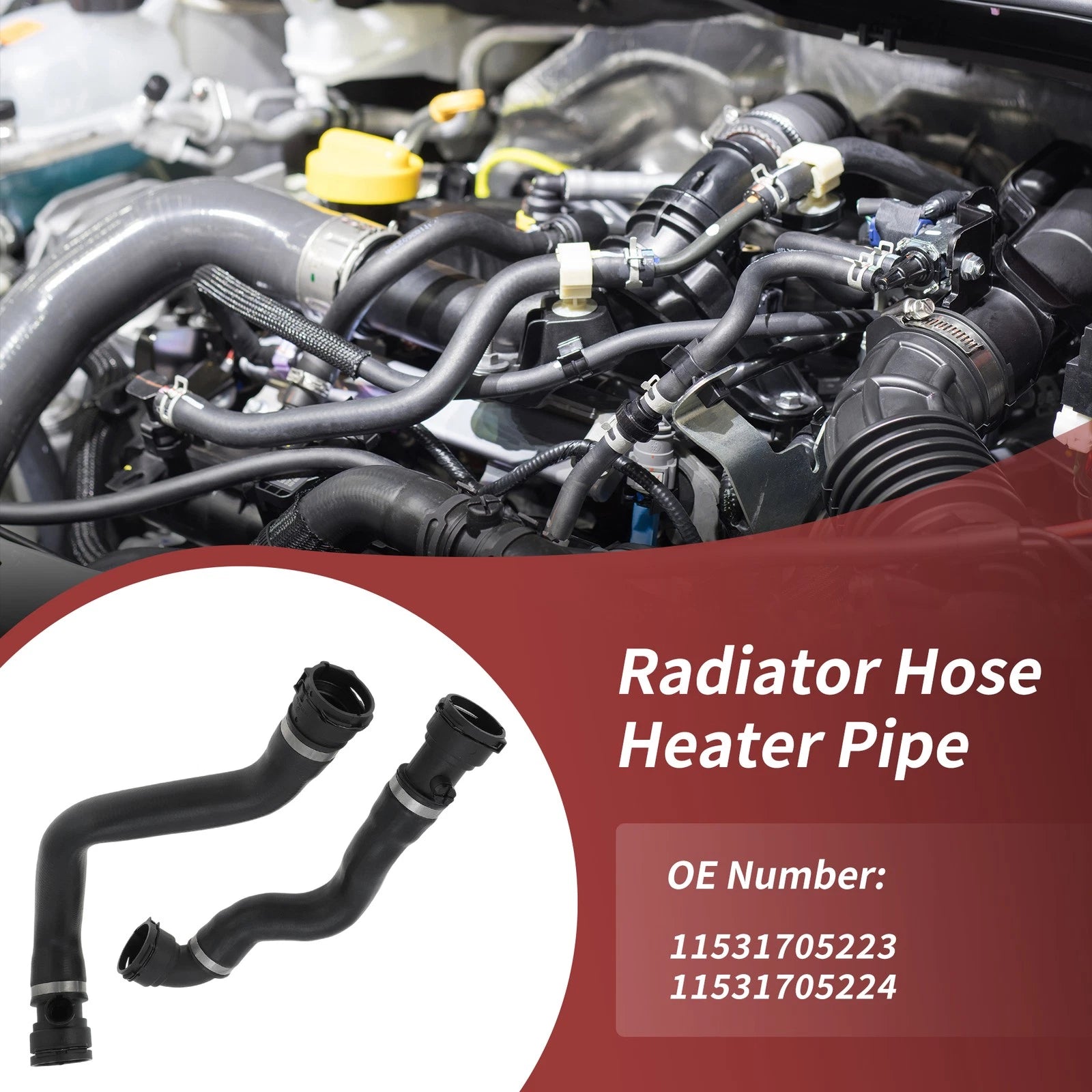 Engine Upper Lower Radiator Coolant Hose Set for BMW 530i 525i (2001–2003)