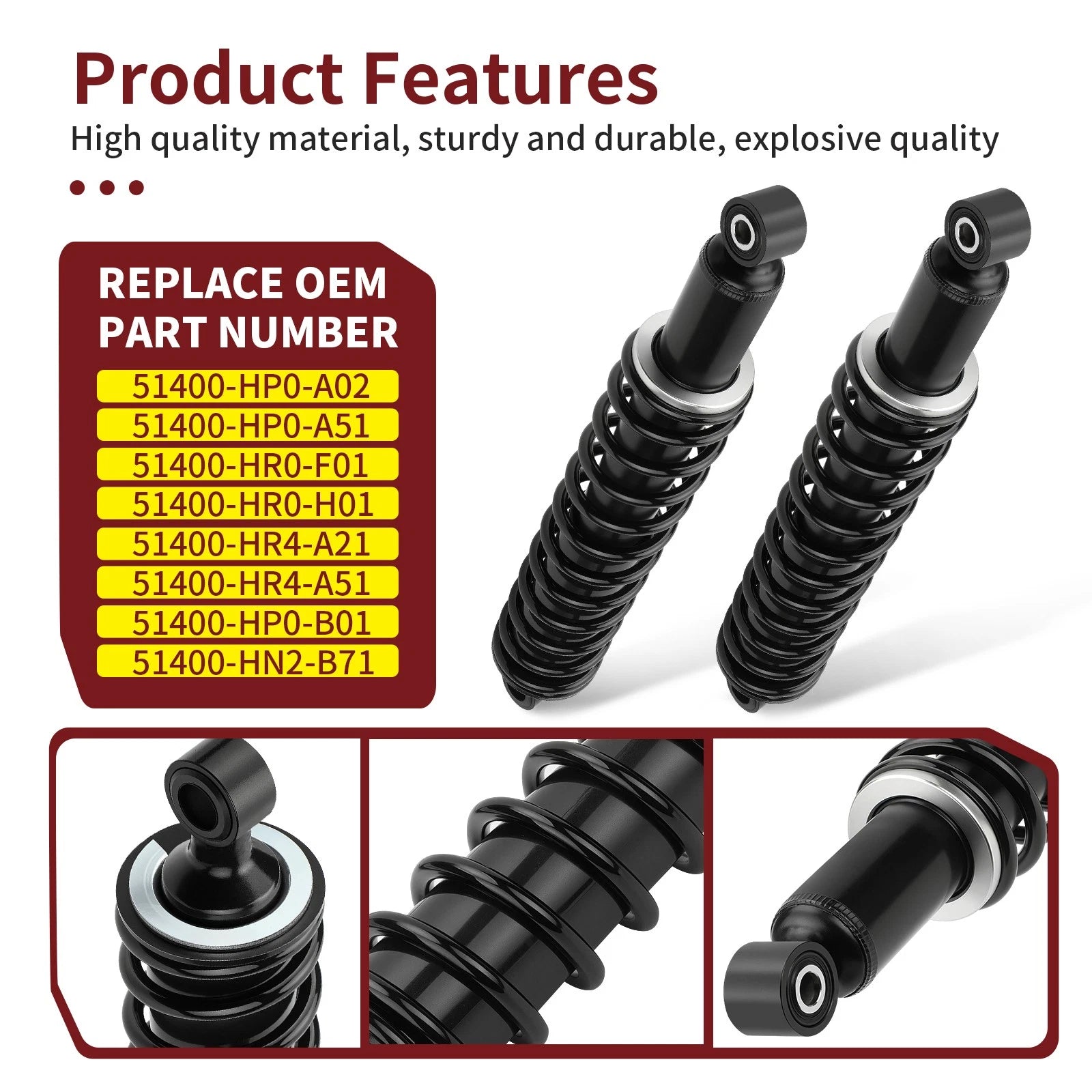 Front Shock Absorber 51400-HP0-A02 for Honda Foreman 500 TRX520FE2/FM (2020–2024)