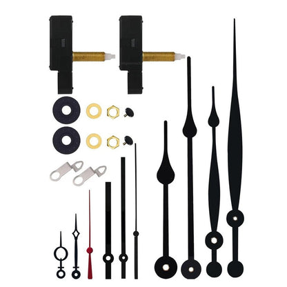 Set of 4 Silent Clock Movements 32mm Shaft with Hands for Easy Assembly
