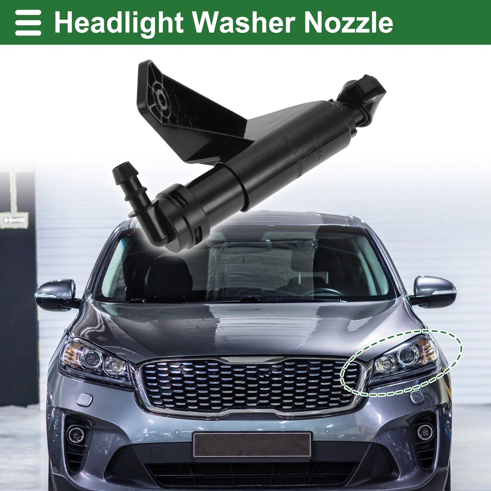 Front Driver Side Headlight Washer Nozzle for Hyundai Santa Fe (2007–2018)