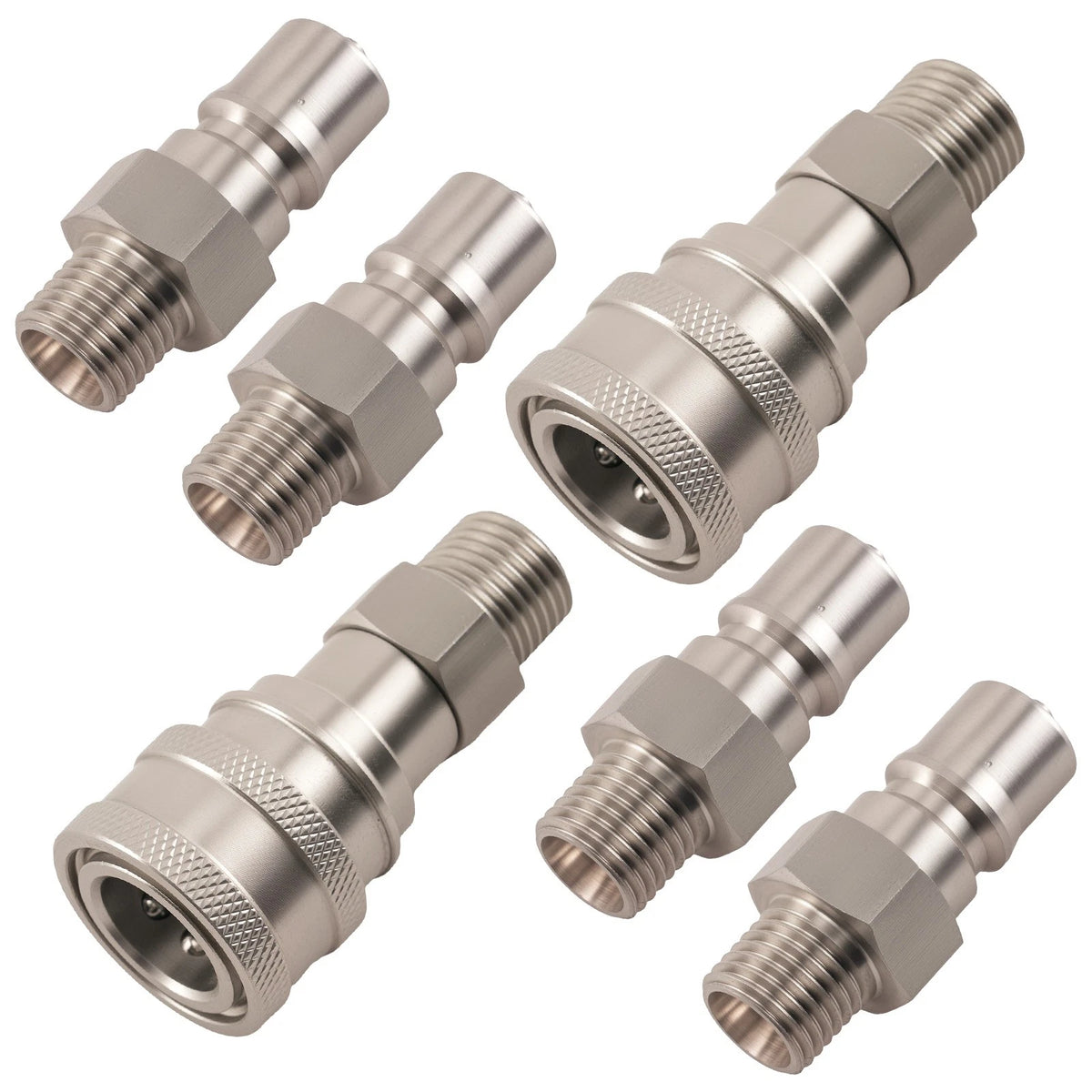 6Pcs Hydraulic Adapter Set for AGT Mini Excavator (M14-M16) w/ Check Valve