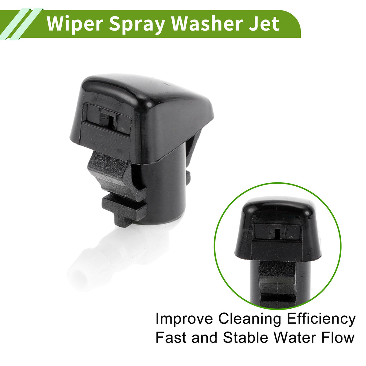 Windshield Washer Nozzle 2 Pack with Hose Connector for Ford Edge (2007–2011)