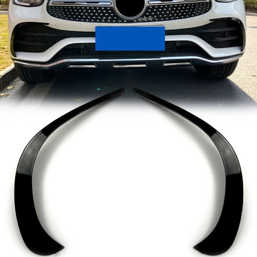 Gloss Black Front Bumper Spoiler Trim for Benz GLC X253 (2020–2021)