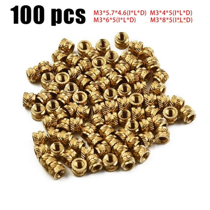 Industrial Threaded Insert Copper Nuts for M3