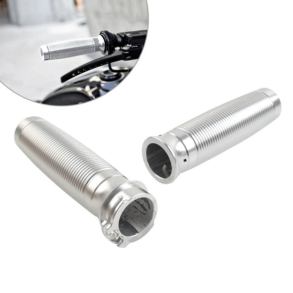 1″ 25mm Hand Grips Handle Bar For Harley Sportsters Bobber Chopper Custom Sliver