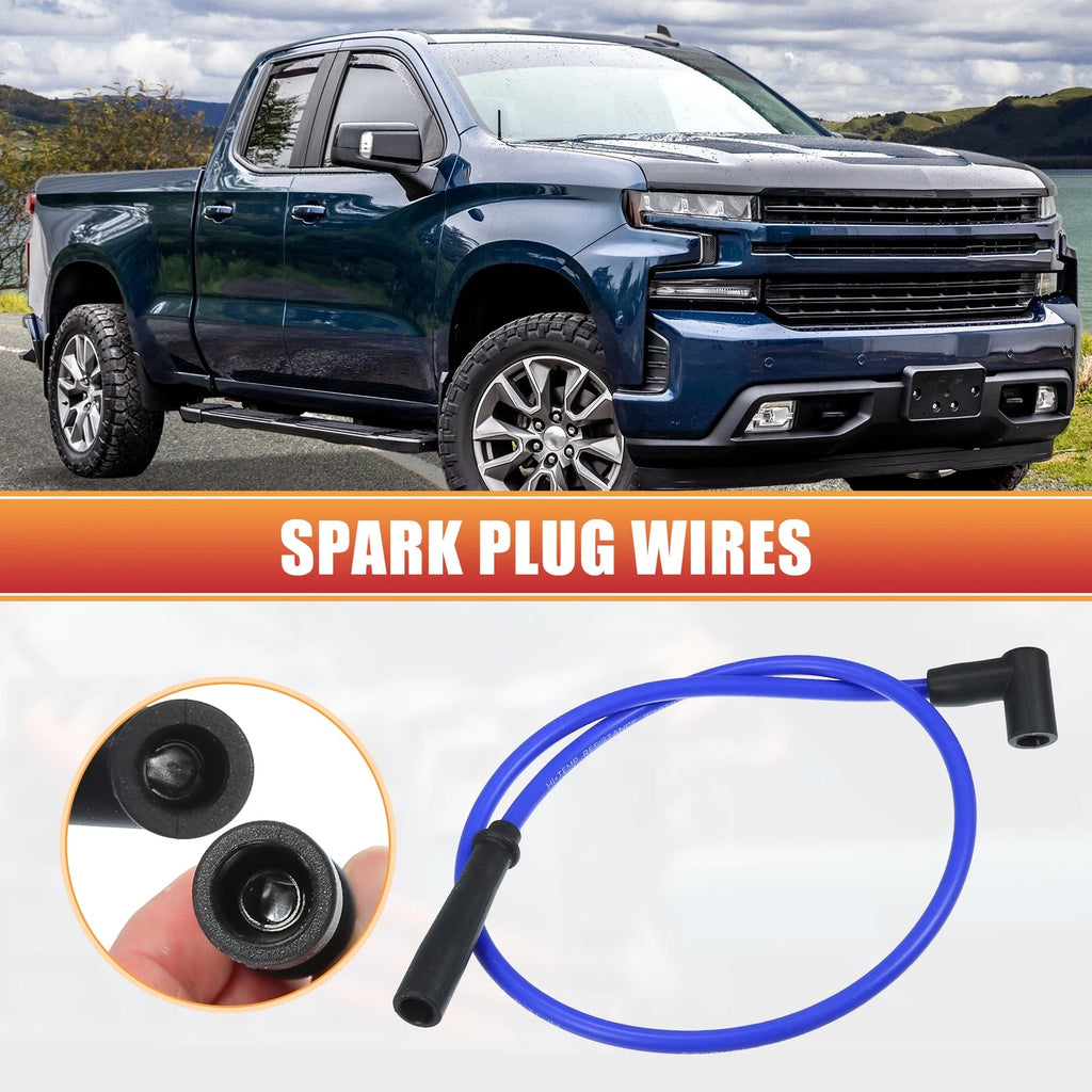 Spark Plug Wire Ignition Coil Cable Set for Chevrolet SBC BBC Engines (Blue) (9 Pc)