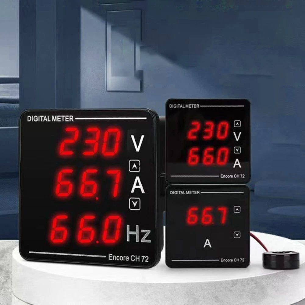 Digital LED Three Screen Meter Tester for AC Panel Mount