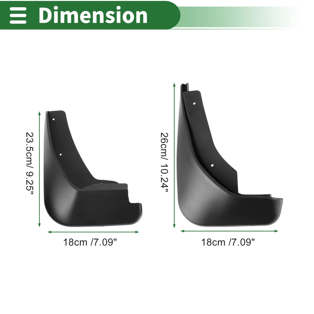 Mud Flaps Splash Guards for Ford Fiesta (2009–2012) W/ Mount Accessories