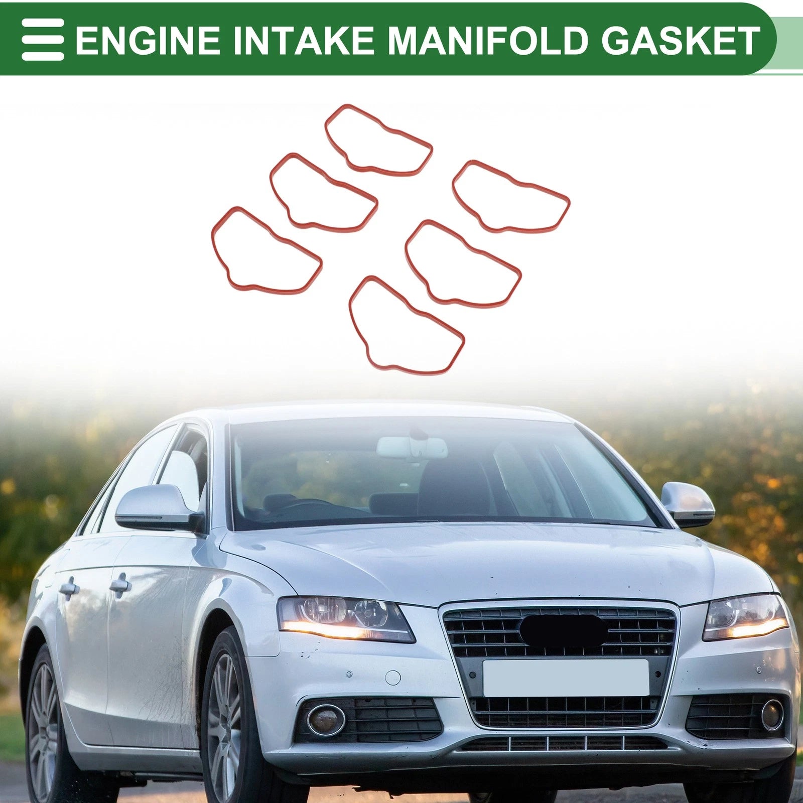 Lower Engine Intake Manifold Gasket Replacement for Audi A4 (2008–2015) 6pc