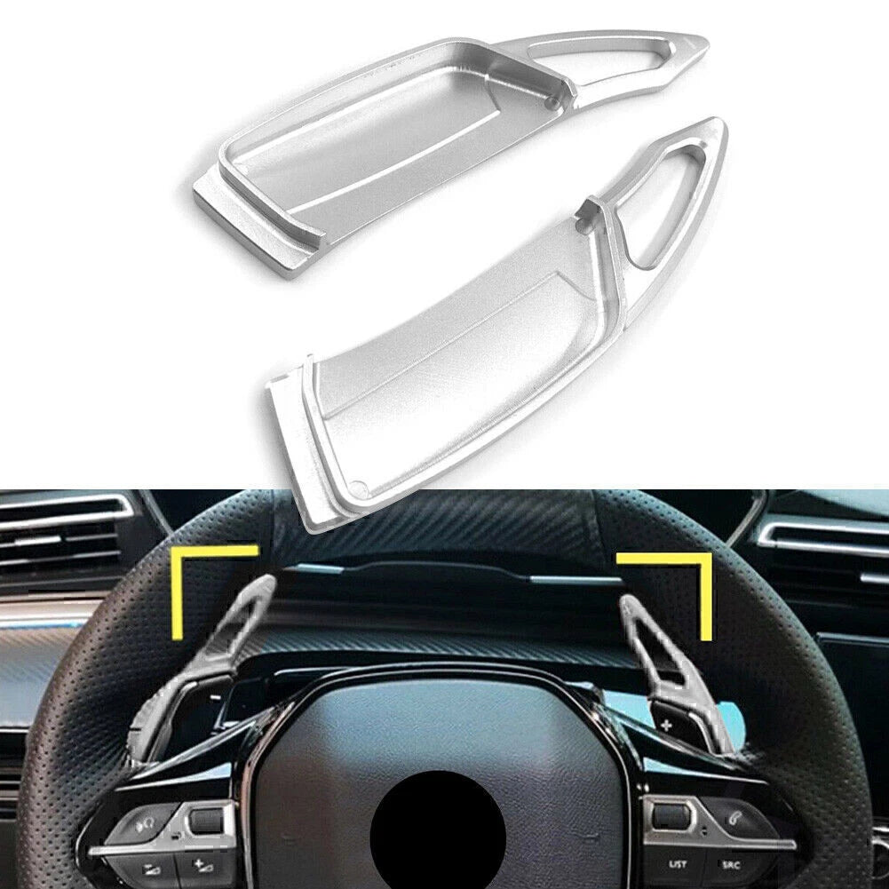 Steering Wheel Paddle Shifter Extensions for Peugeot 508 3008 5008 (2008–2023) Silver