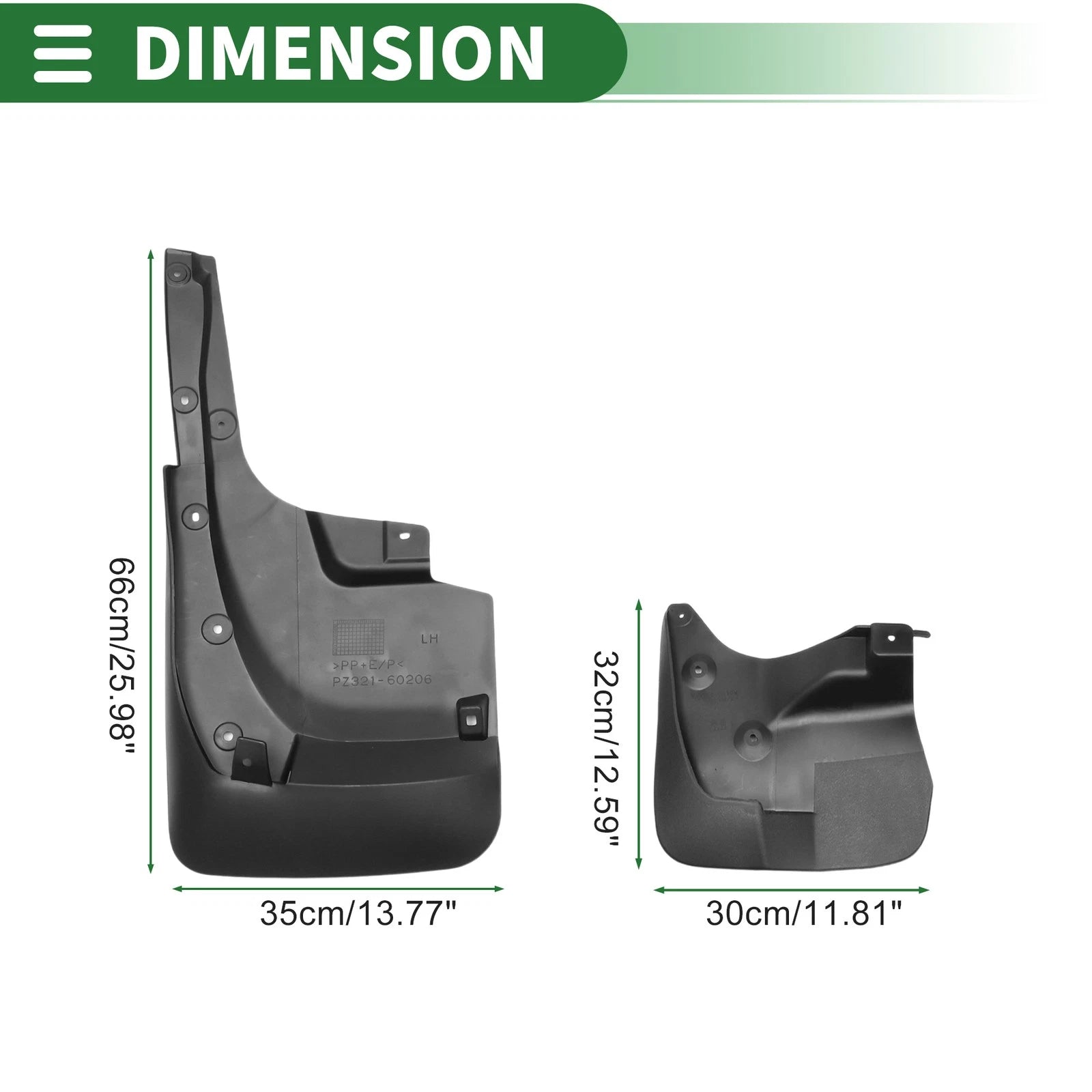 Mud Flaps Splash Guards Front Rear Set for Lexus LX570 (2013–2015)