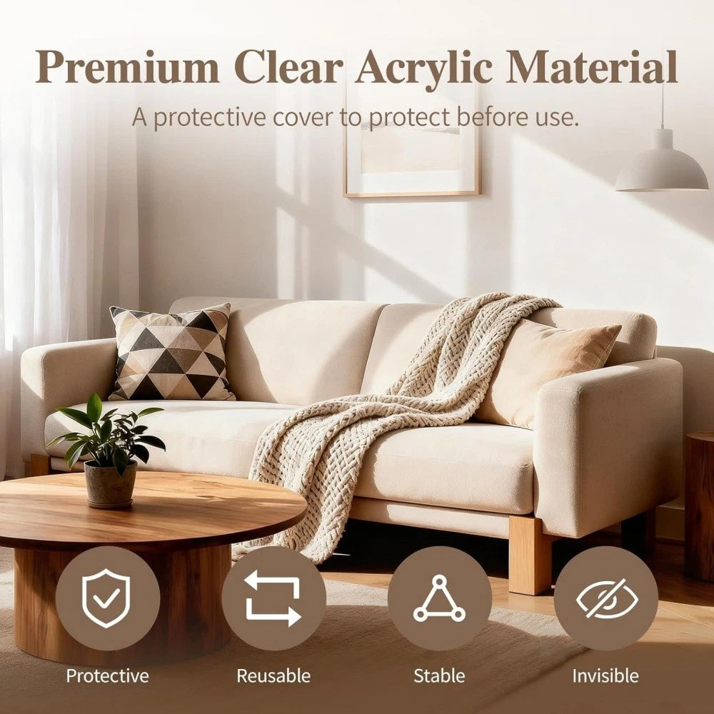 Clear Acrylic Spacer for Sofa Legs (16.5x12x0.5cm)