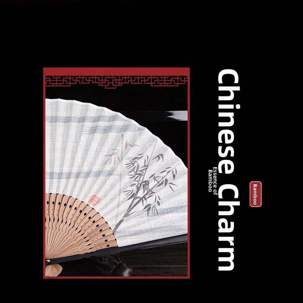 Retro Chinese Folding Fan for Handheld Cooling (22x5x5cm)