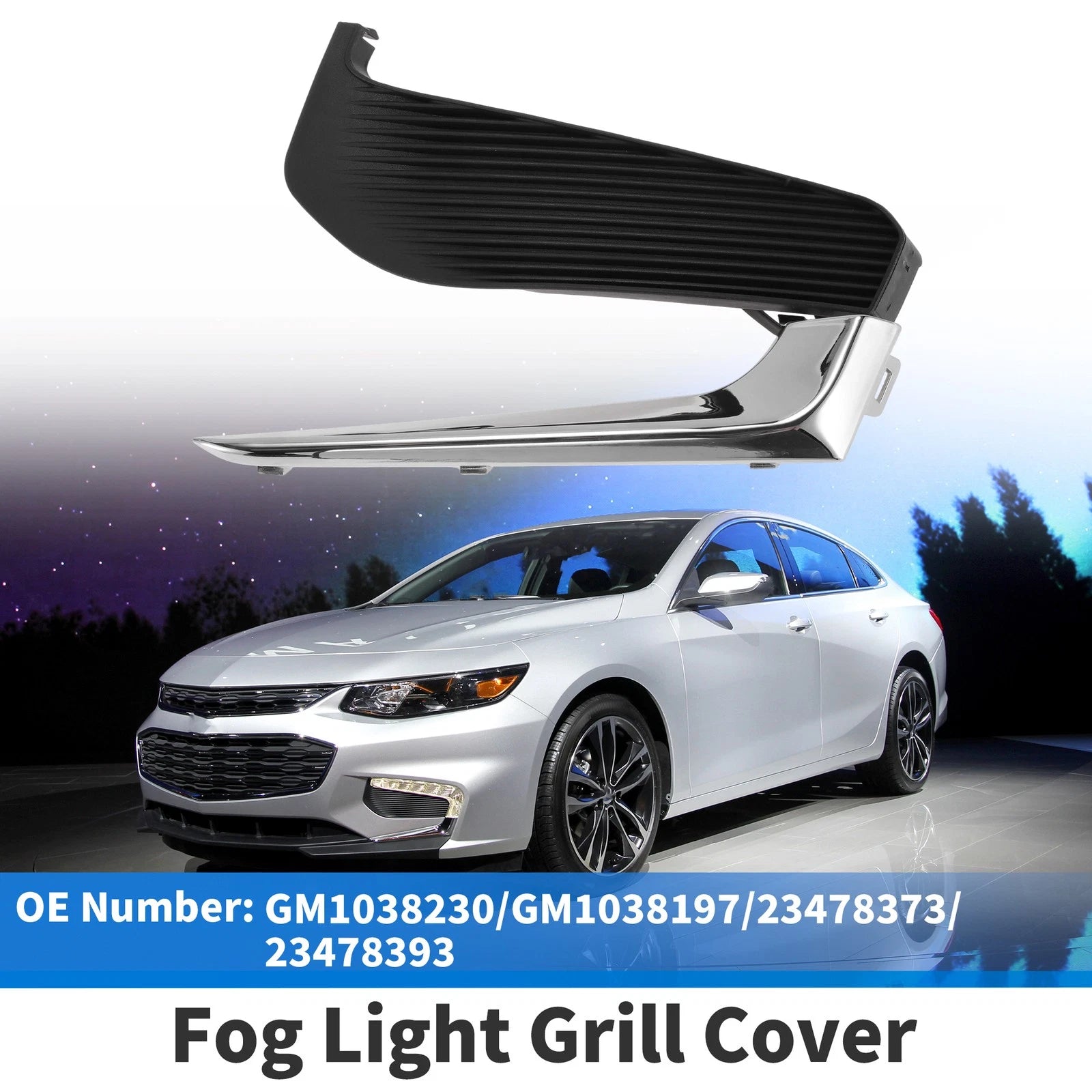 Front Left Fog Light Grille Replacement for Chevrolet Malibu (2016–2018)