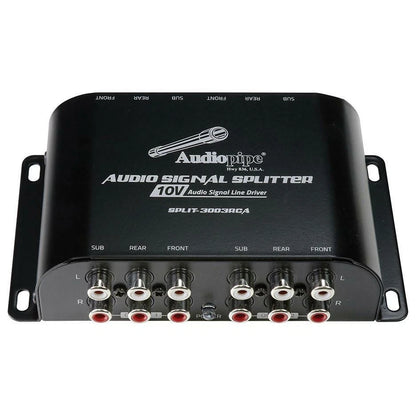 Audiopipe SPLIT3003RCA 3 RCA Outputs Amplifier with 10V Line Driver for Audiopipe