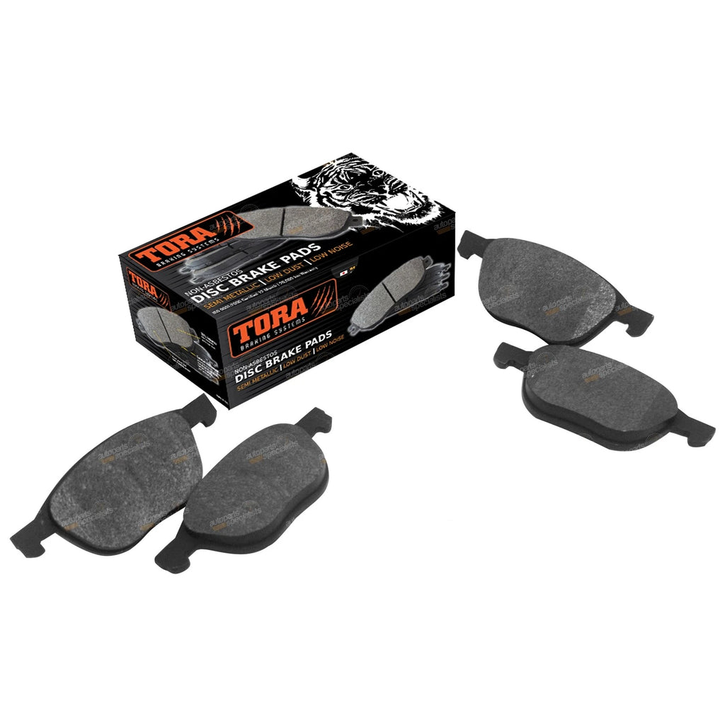 2 Front Disc Rotors + Tora Brake Pads Set for Mazda 3 (2004–2011)