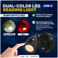 RV LED Reading Light for Universal Use (12V) - Touch Dimmer, USB-C, Black