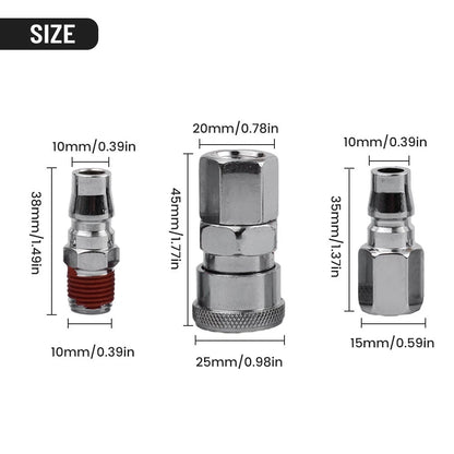 10x Air Line Hose Compressor Fitting Quick Release Connector 1/4"