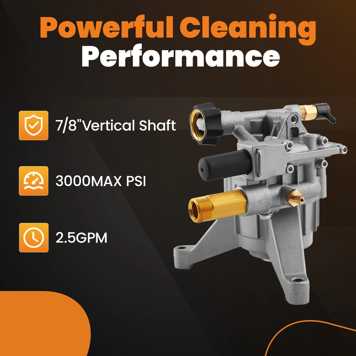 7/8 Vertical Power Pressure Washer Water Pump 2700psi 2.4gpm (308653025, 308653045)