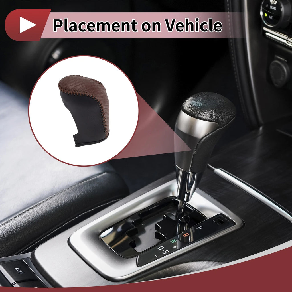 Gear Shift Knob Cover Replacement for Hyundai Sonata (2011–2014) Black Brown
