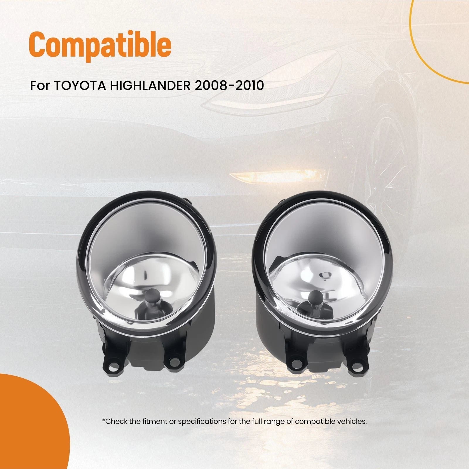 Fog Light Set for Toyota Highlander (2008–2010) w/Switch Bulb Bracket 814810E030C0