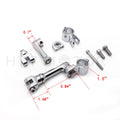 Chrome 1.5" Long Angled Adjustable Footpeg Mounting Kit for Universal Motorcycle