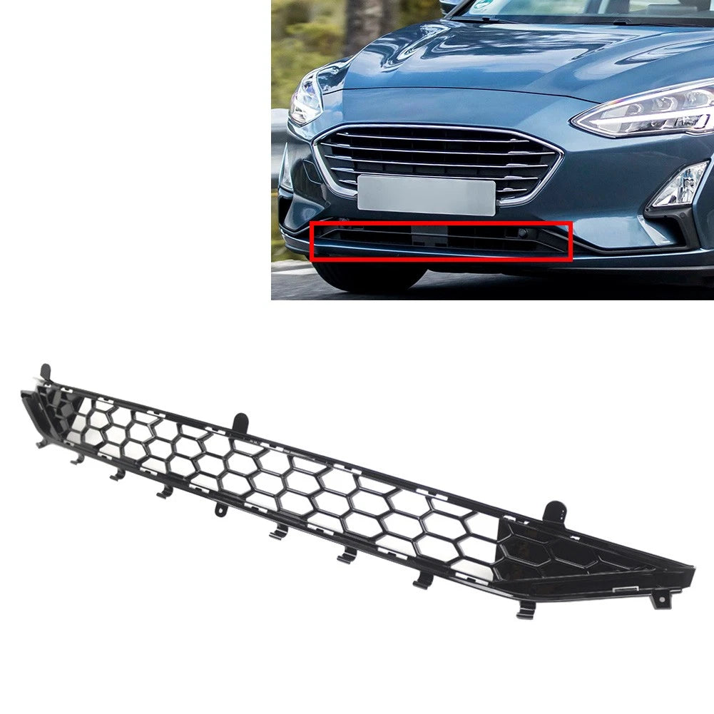 Front Bumper Lower Center Grille for Ford Focus (2018–2021) Glossy Black