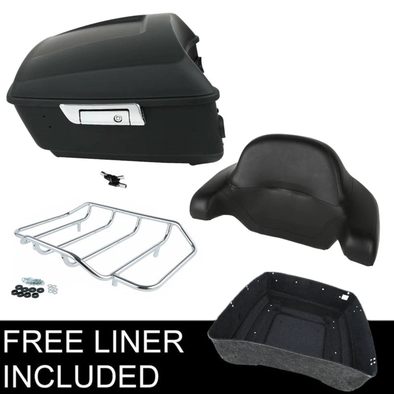 Matte Black Trunk Backrest Top Rack for Harley Electra Glide (2014–2023)