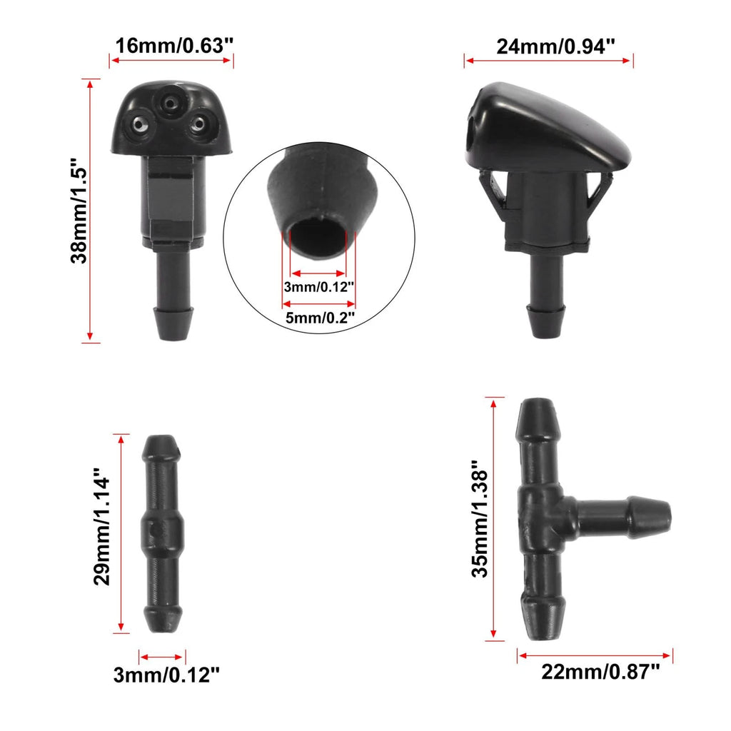 7Pc Windshield Washer Nozzle Replacement for Hyundai Tiburon (2003–2008)