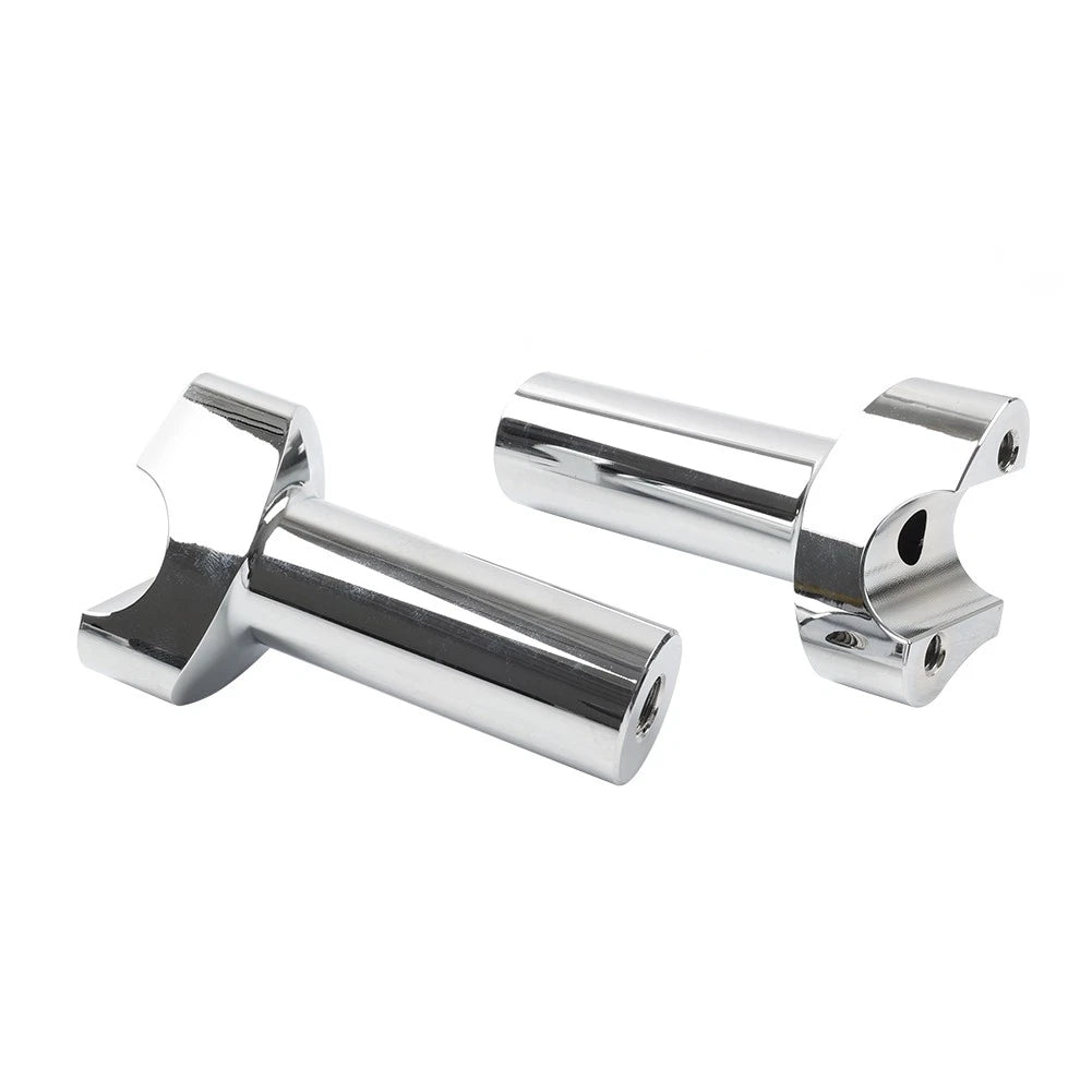 Chrome 4" Handlebar Risers for Harley Dyna Sportster Softail (1" Bar)