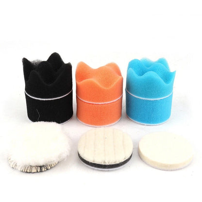 9pcs Flat Foam Waxing Buffing Pad Set 26mm 50mm