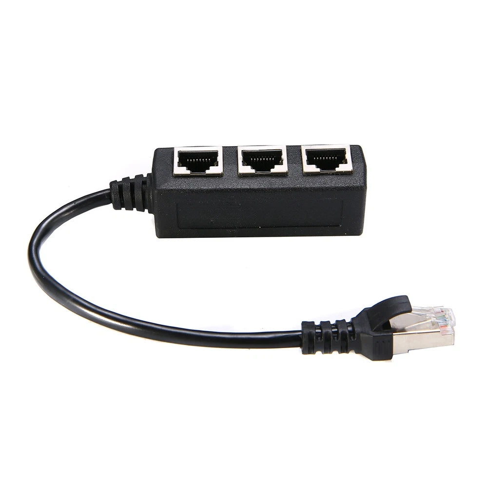 RJ45 Cable Splitter Adapter for Ethernet Line (Extends to 3 Devices)