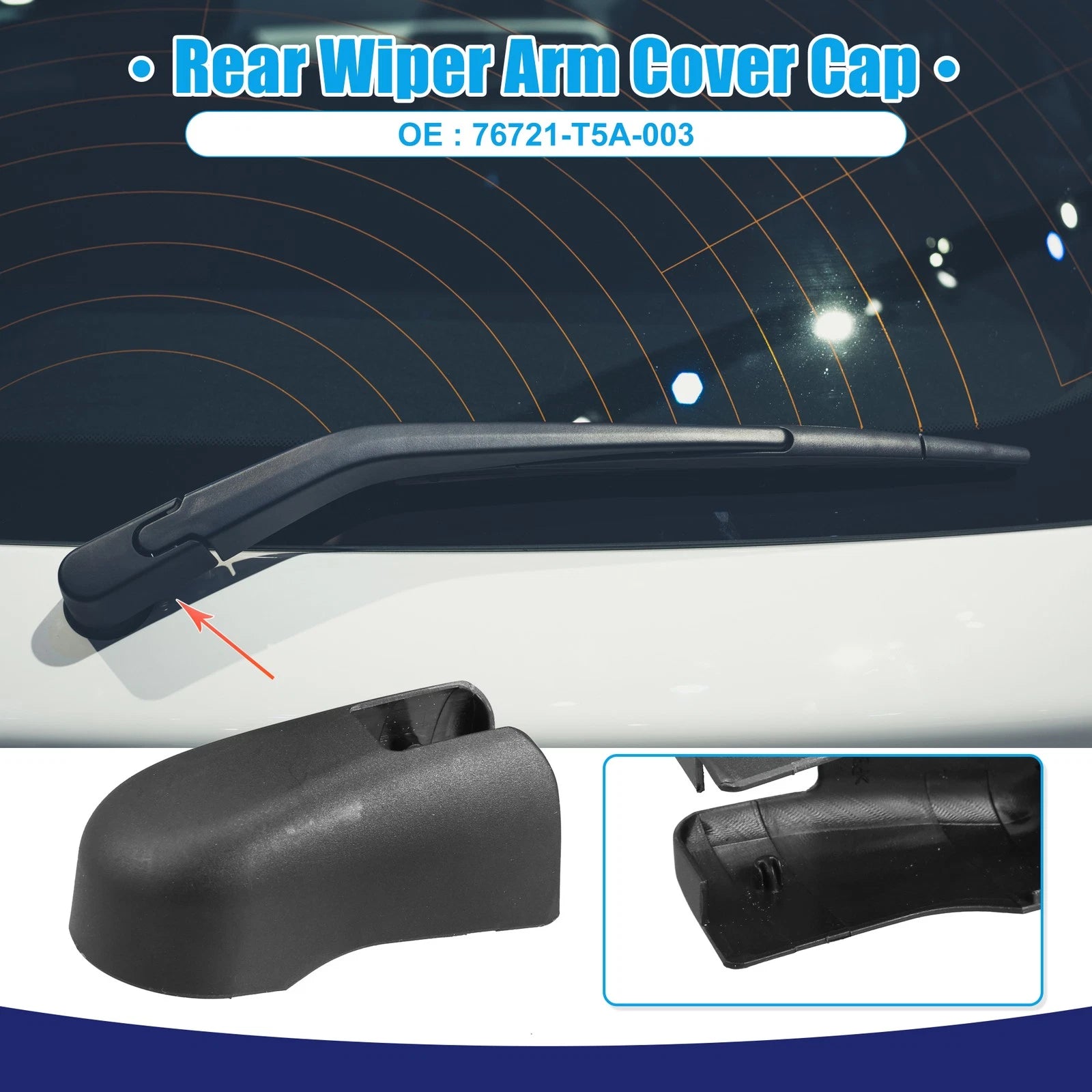 Rear Windshield Wiper Arm Cover Cap Replacement for Honda Fit (2007–2013)