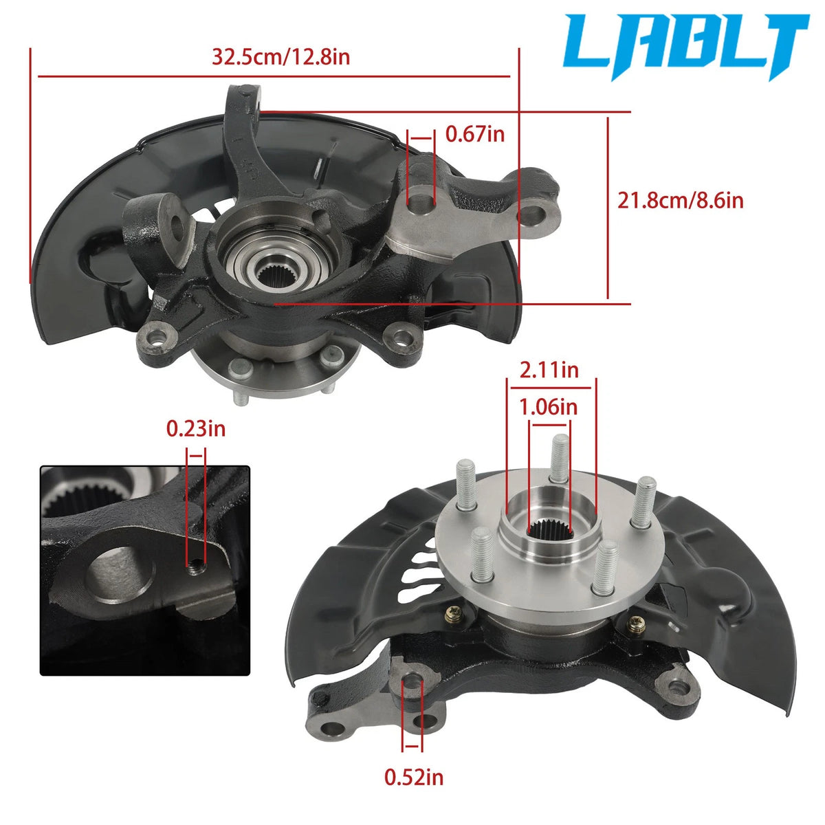 Pair Front Steering Knuckle & Wheel Hub Bearing for Toyota Camry (2007–2009)