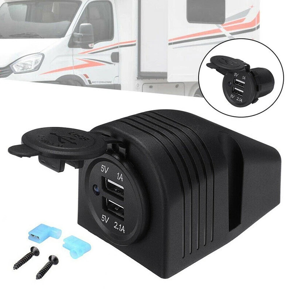 Dual USB Socket for Caravans and Motorhomes (12V/24V)