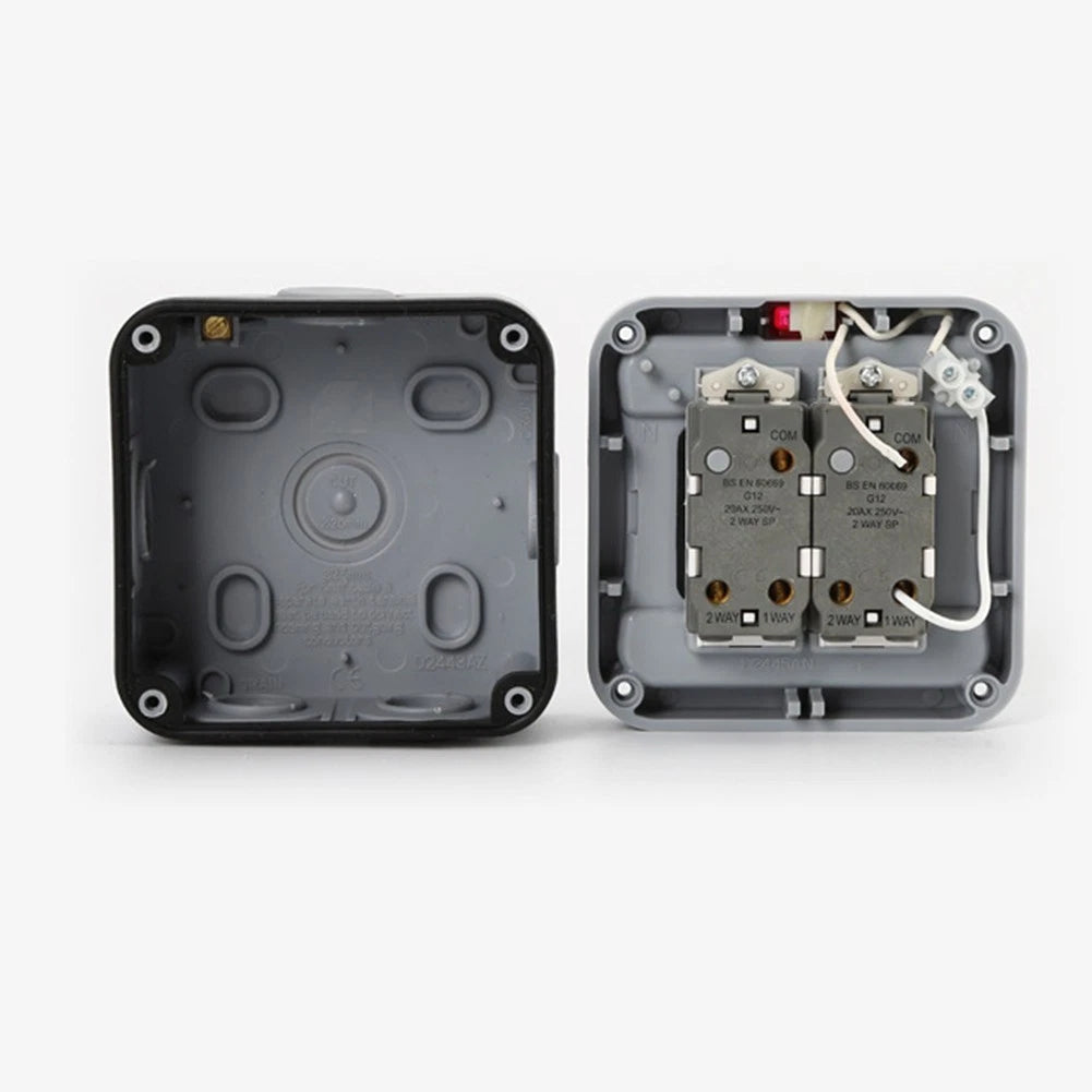 2X Weatherproof Junction Box for Outdoor Switch (IP66)